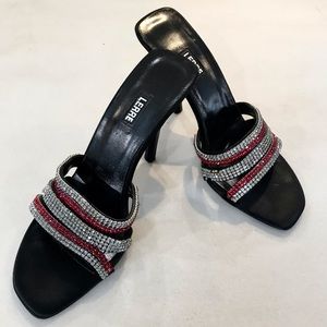 Vintage Lerre Formal Crystal Embossed High Heels